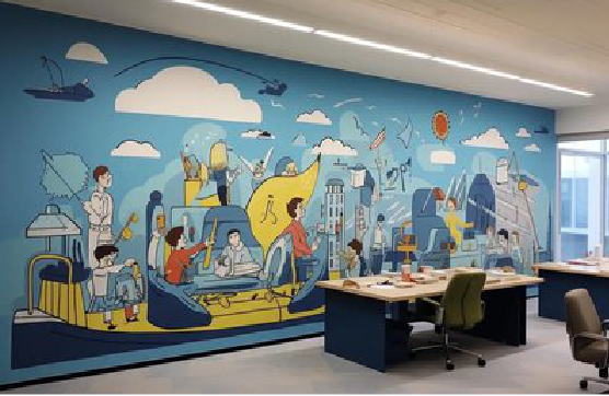 礼泉办公室墙绘的特点。